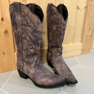 J.B. Dillon Gray Blue Snip Toe Cowboy Boots